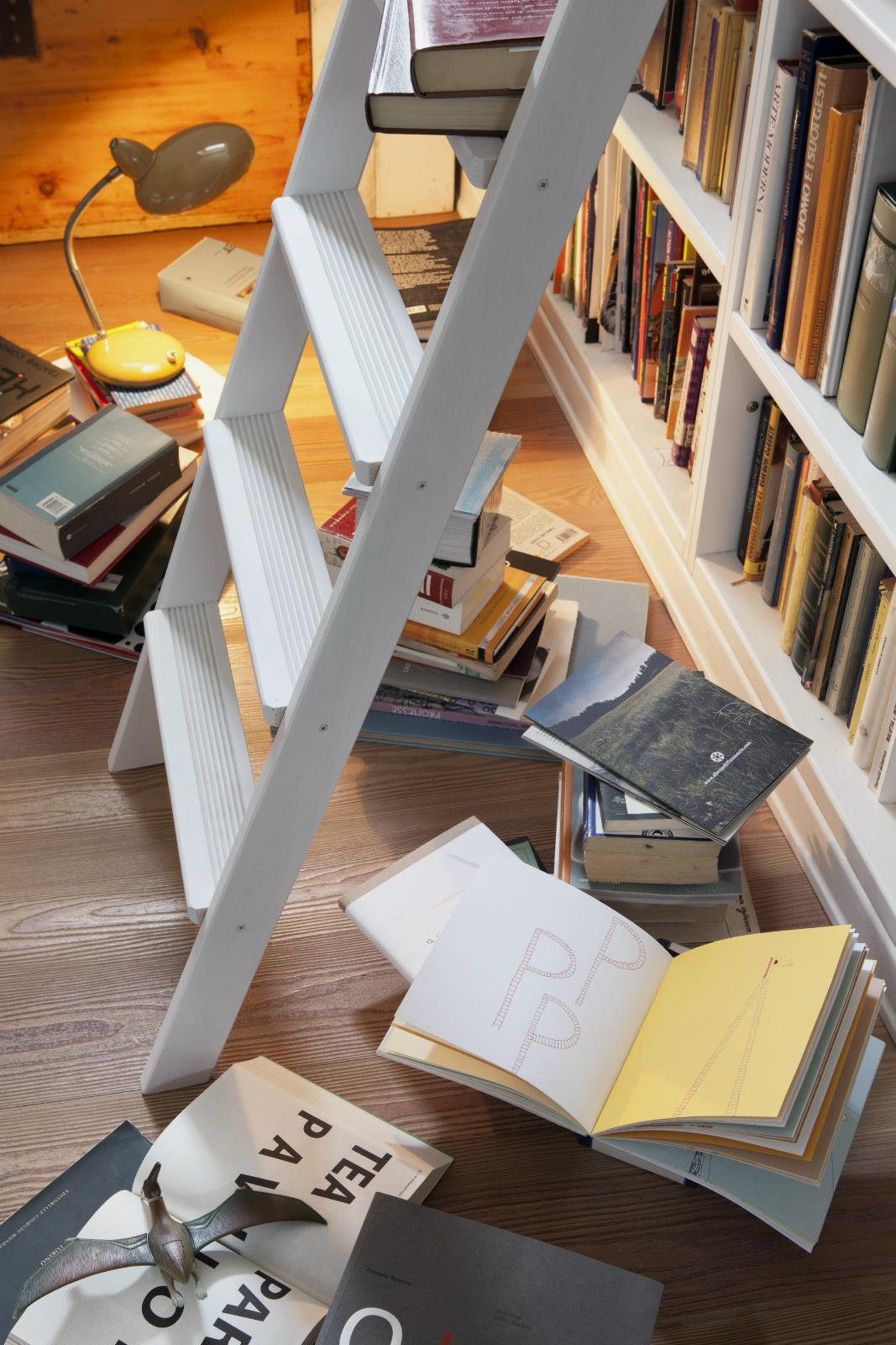 Scale per libreria in legno 12 gradini colore a scelta H300 cm - immagine 4