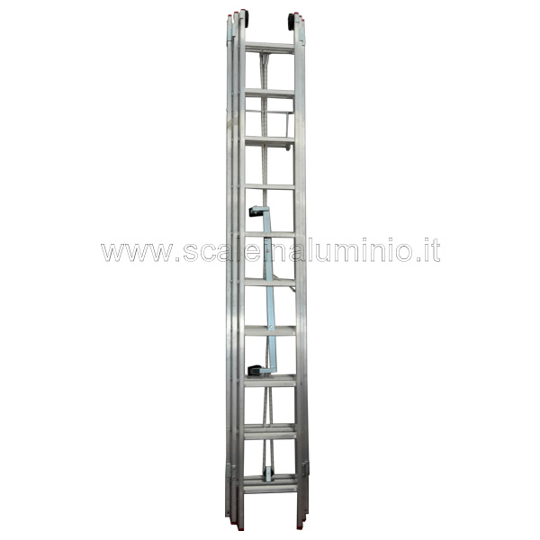 Scala in alluminio con fune a tre elementi -VF 12+12+12 gradini - immagine 2